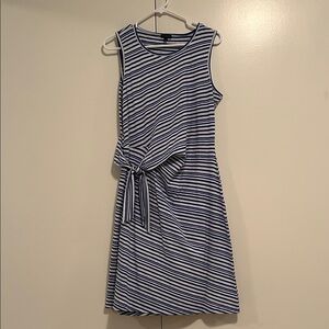 Talbots Navy and cream Striped Dress